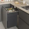 ECOLÓGICO – Cubo basura 2 compartimentos, tapa automática, extracción total y cierre amortiguado