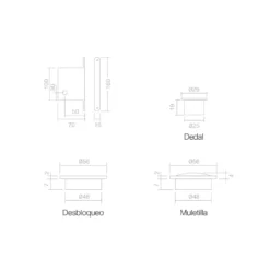 ECO-NIKO - Kit cerradura + muletilla + dedal cuadrado