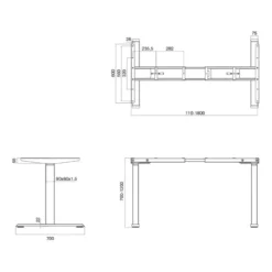 E-DESK - Estructura extensible para mesa elevable motorizada