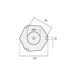 EDGAR - Pata económica para mesa regulable de 71 a 75 cm. (Ø60 mm.)