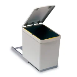 ELIO - Contenedor Gris de 1 compartimento de 16 litros y apertura automática de tapa