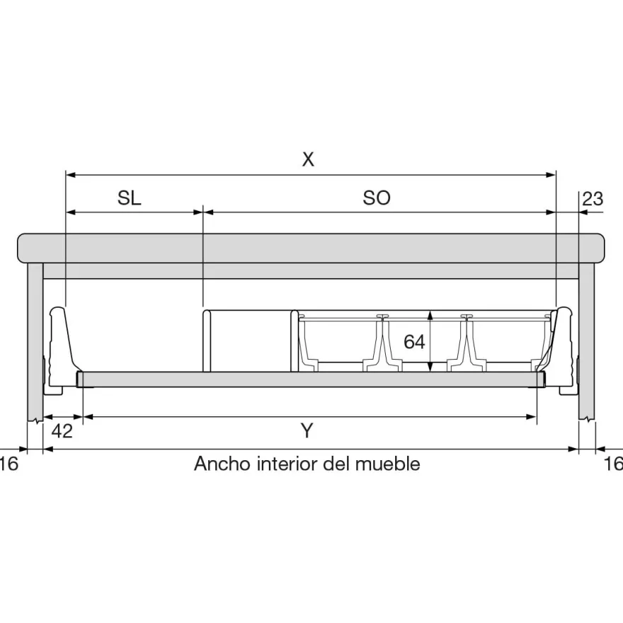 EUROBOX PLUS - Cuberteros modulares Blum Orga-Line