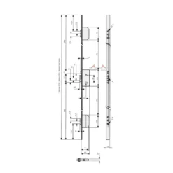 EZCURRA E-2000/B3 - Cerradura de seguridad embutida con 3 puntos sin varillas