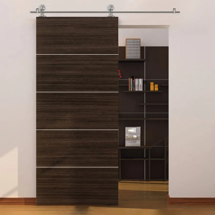 FABIO - Kit accesorios + barra de 2 mts. para puertas correderas de madera de 1 metro hasta 120 Kg.