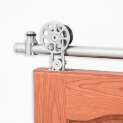 FABIO - Kit accesorios + barra de 2 mts. para puertas correderas de madera de 1 metro hasta 120 Kg.