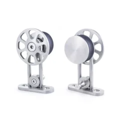 FABIO - Kit accesorios + barra de 2 mts. para puertas correderas de madera de 1 metro hasta 120 Kg.