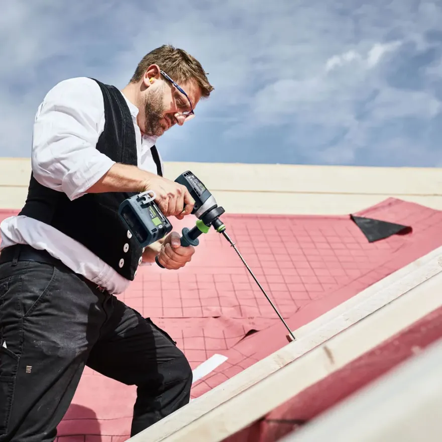 Festool QUADRIVE TPC Set/XL - Taladro atornillador de percusión con batería y cargador (18V/5Ah)