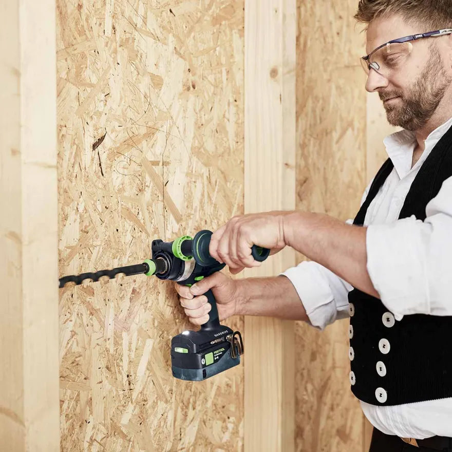 Festool QUADRIVE TPC Set/XL - Taladro atornillador de percusión con batería y cargador (18V/5Ah)