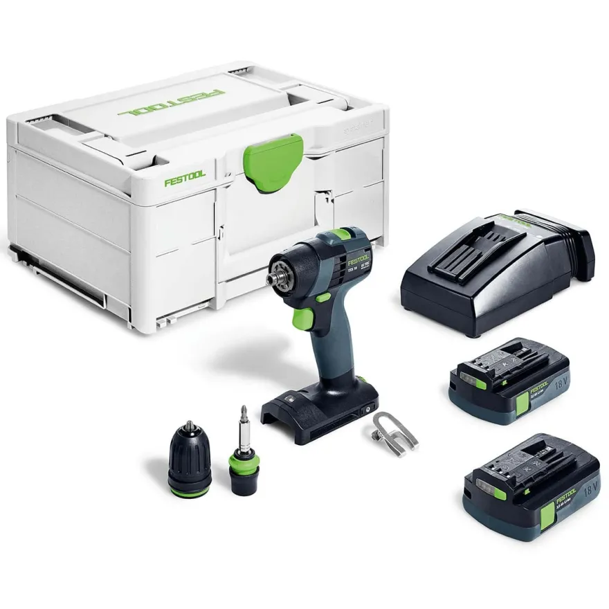 Festool TXS 18 C 3,0-Plus - Taladro atornillador con batería y cargador