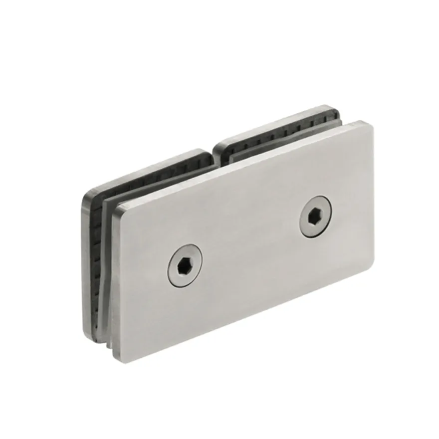 Fijación de 2 paneles de vidrio 180º para puerta de cristal