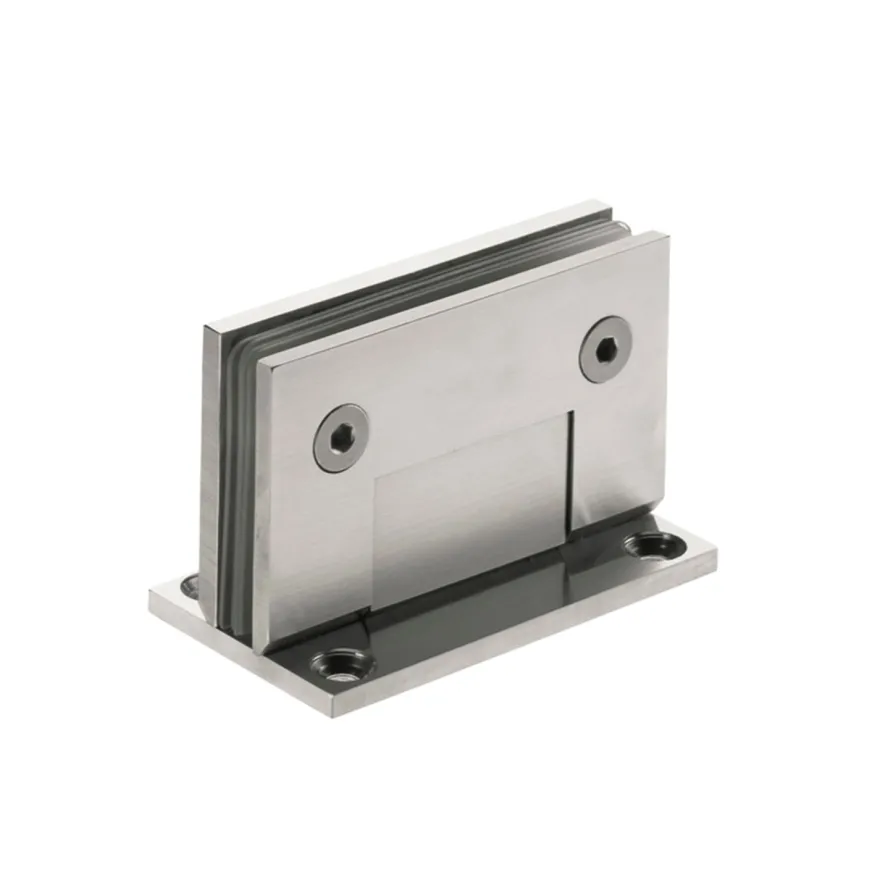 Fijación vidrio a pared con pletina para puerta de vidrio