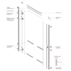 FILOMODULAR - Marco invisible modular para puertas filomuro batientes