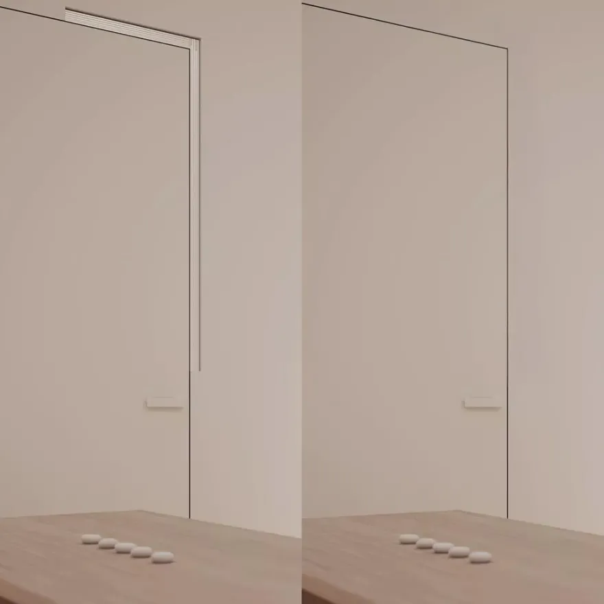 FILOMODULAR - Marco invisible modular para puertas filomuro batientes