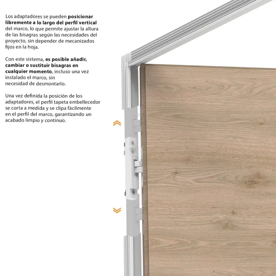 FILOMODULAR - Marco invisible modular para puertas filomuro batientes