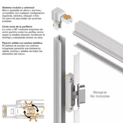 FILOMODULAR - Marco invisible modular para puertas filomuro batientes