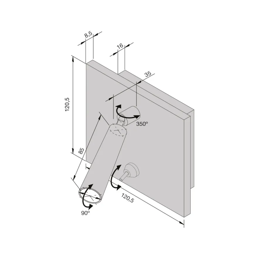 FINGER - Aplique de pared led orientable