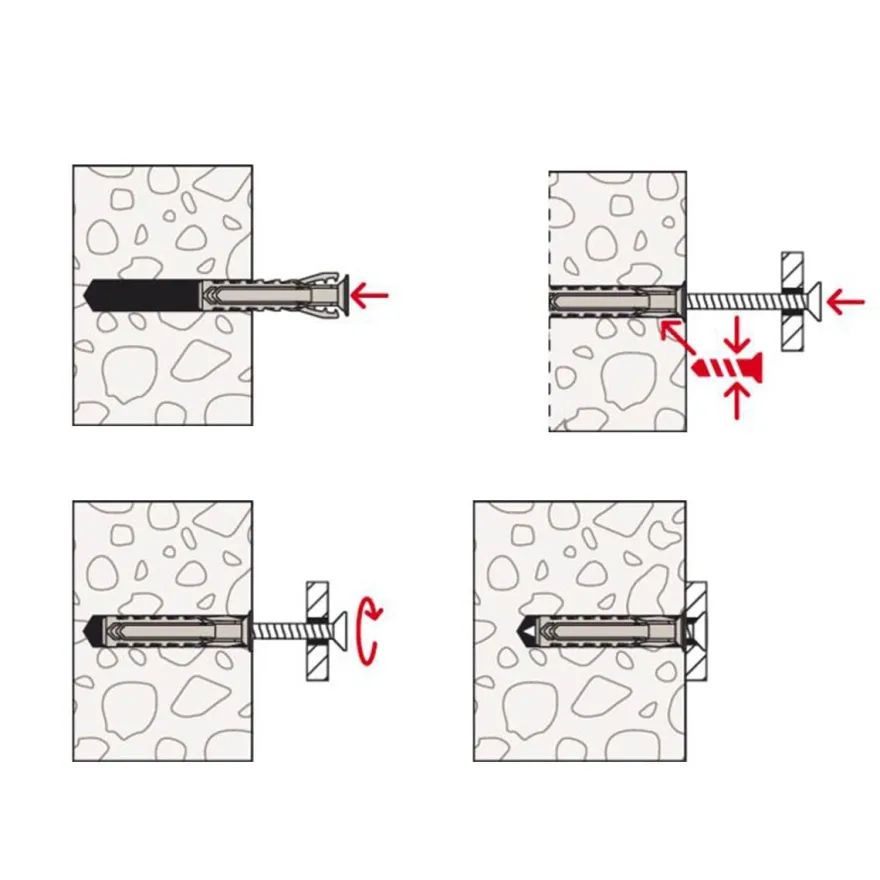 Fischer SX PLUS - Taco de expansión para materiales macizos y huecos
