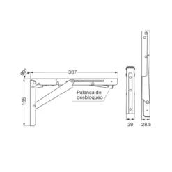 FOLDING BRACKET - Escuadra abatible compacta con cierre decelerante