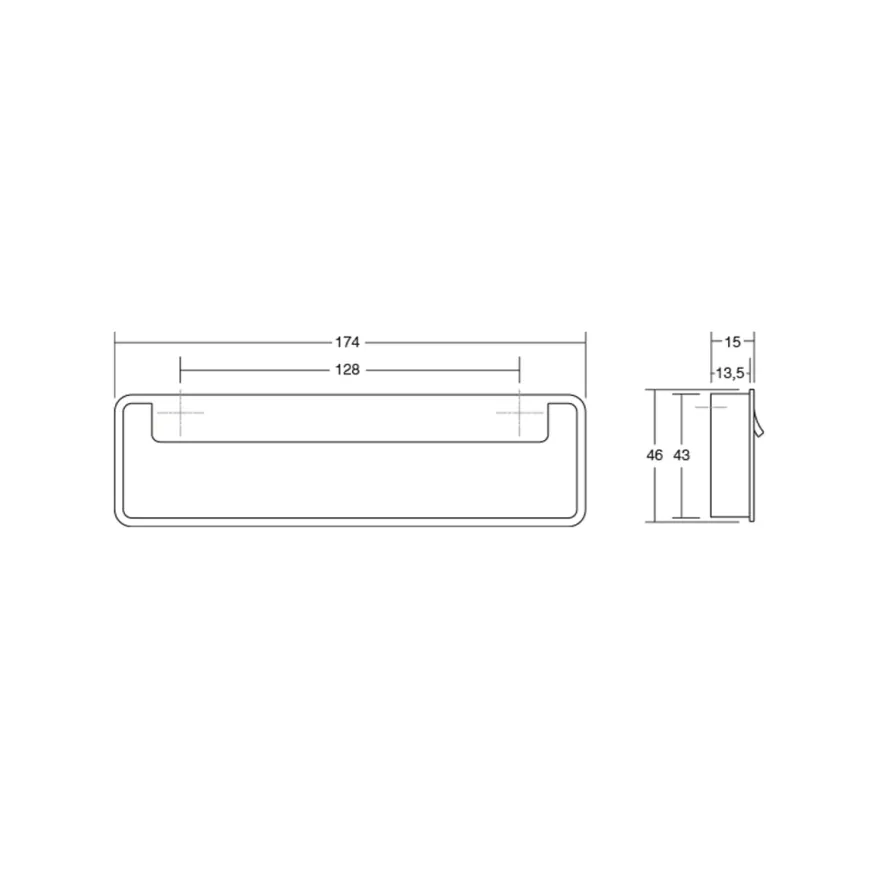 FOLD - Tirador embutido con pestaña