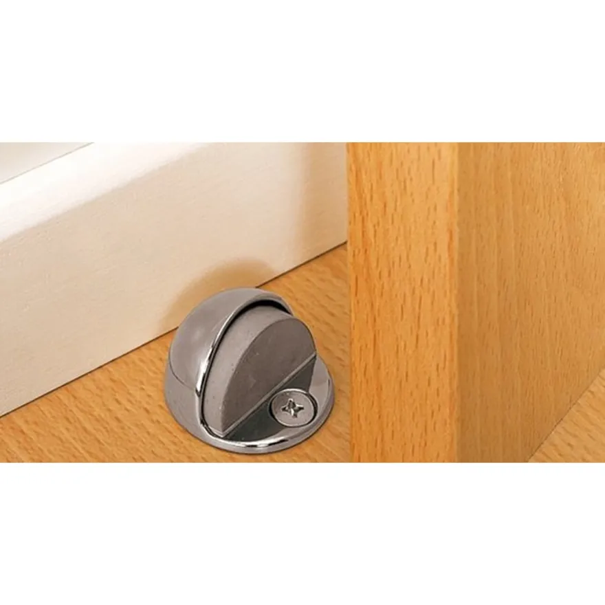 FORTE - Tope metálico para puerta con silicona amortiguadora (Ø45 mm)