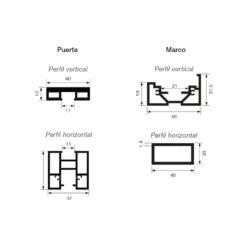 GIACOMO - Juego de herrajes para marco y puerta batiente