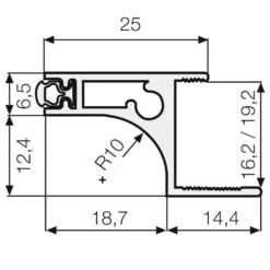 GOLA Perfil horizontal para mueble alto