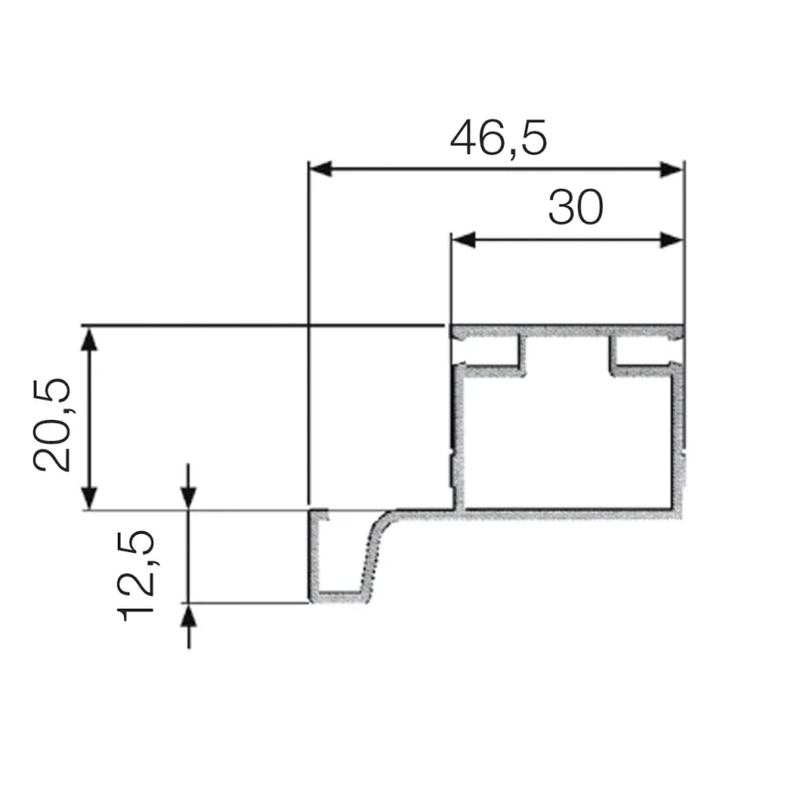 GOLA Perfil vertical para puertas simples