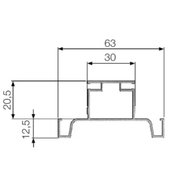 GOLA Perfil vertical para puertas dobles