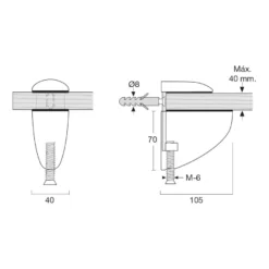 GRAN PELÍCANO - Soporte de 105 mm. regulable hasta 40 mm.