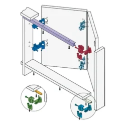 Guías y herrajes puertas correderas plegable SERIE 2200 para 20 Kg por hoja