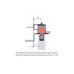 Guias empotrables para puertas correderas Klein LITE TOP 100