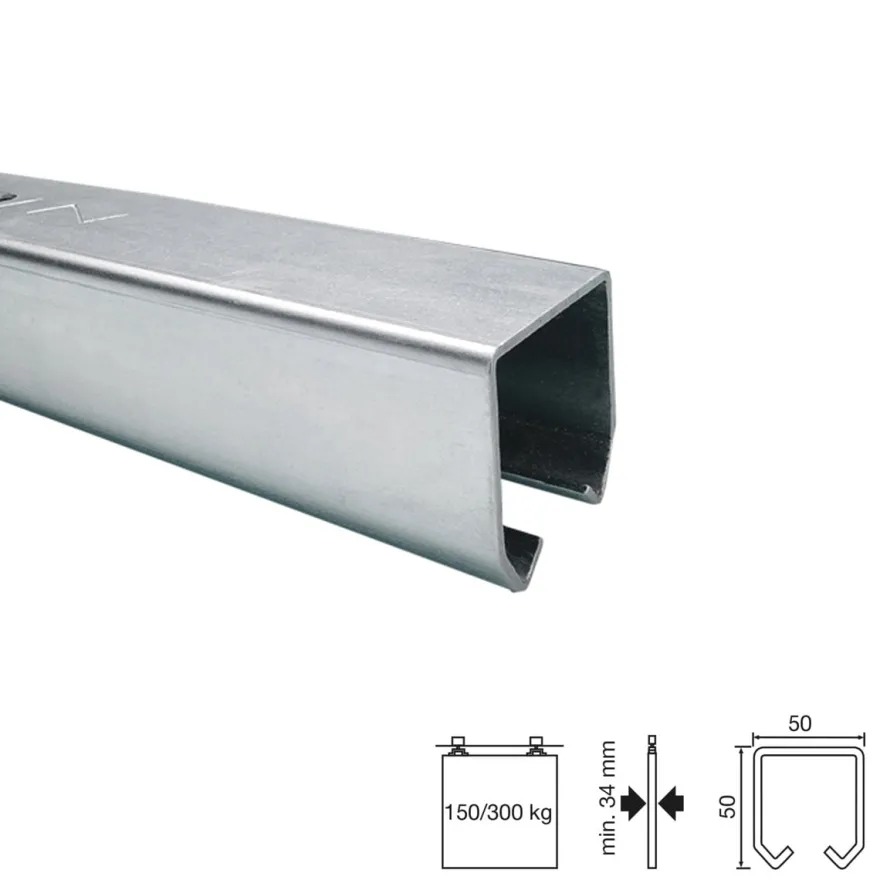 Guia vista para puertas correderas hasta 300 Kg Klein K-150/300