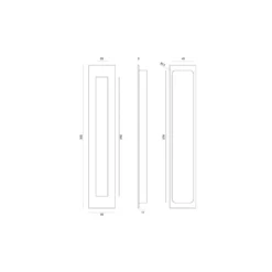 HI - Cazoleta rectangular para encastrar y tornillos ocultos
