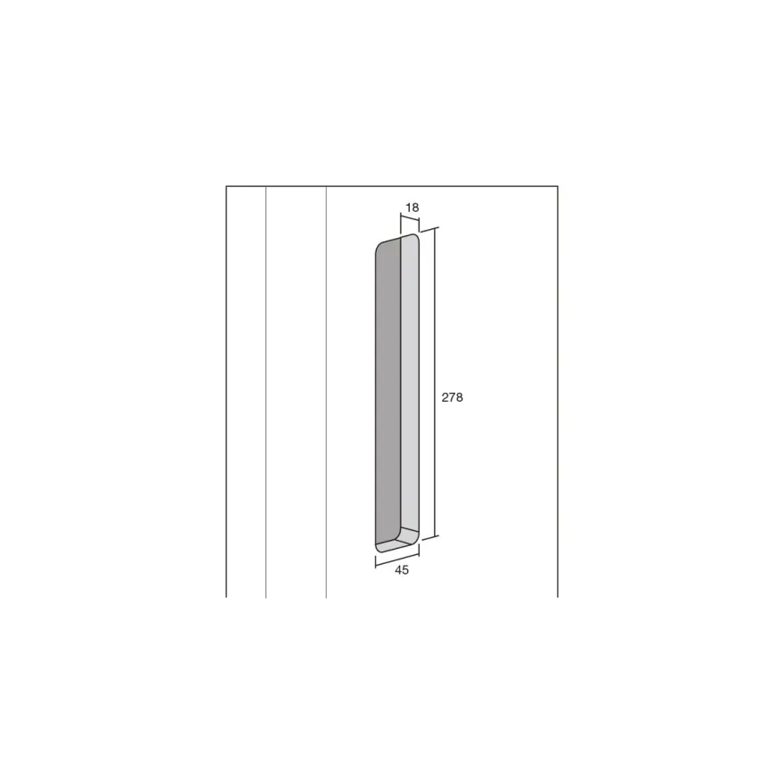 HI - Cazoleta rectangular para encastrar y tornillos ocultos