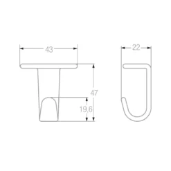 HOOK - Percha sobrepuesta de fijación superior