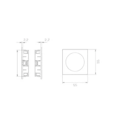 HOOKY ZERO Cuadrado - Kit de Cazoleta + Dedal para puertas correderas