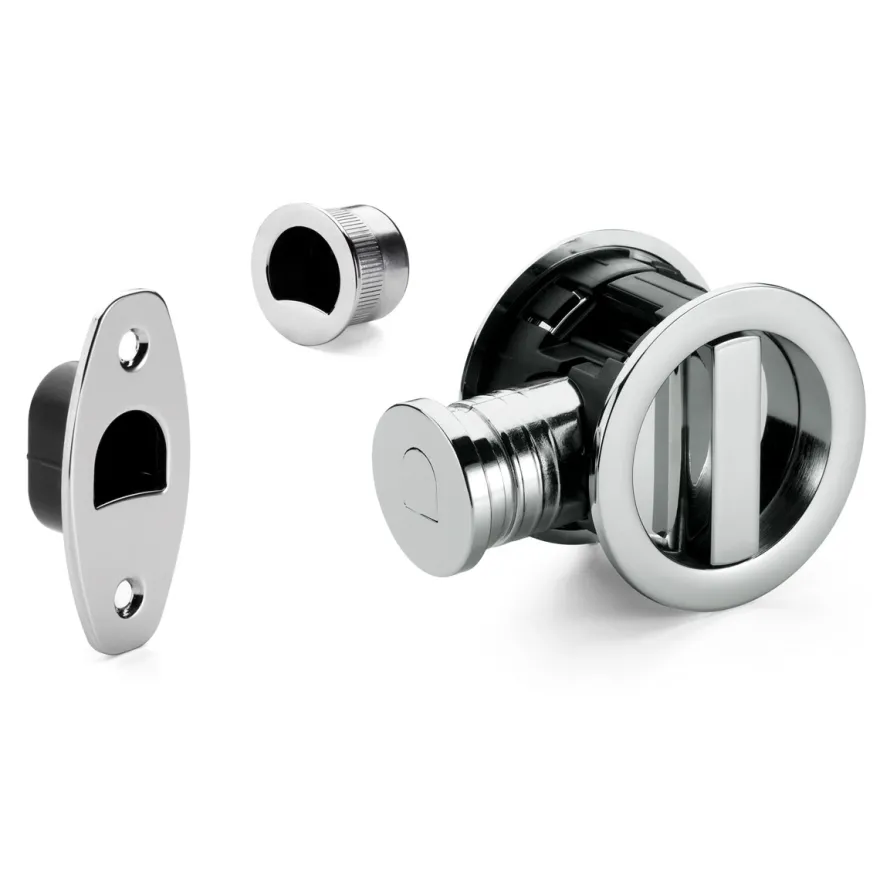 HOOKY ZERO Redondo - Kit de Cerradura + Muletilla + Dedal para puerta corredera