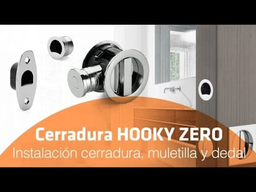 HOOKY ZERO Redondo - Kit de Cerradura + Muletilla + Dedal para puerta corredera