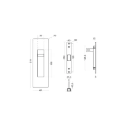 INTRA - Kit de cerradura magnética y cazoleta accionable para puerta corredera
