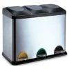 JERKO - Cubo de basura para la cocina con pedal de 2 y 3 compartimentos