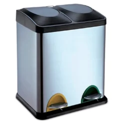 JERKO - Cubo de basura para la cocina con pedal de 2 y 3 compartimentos