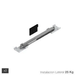 Jgo. de amortiguadores para 2 puertas perfilería de armario ATLANTICO