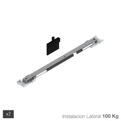 Jgo. de amortiguadores para 2 puertas perfilería de armario ATLANTICO