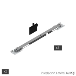 Jgo. de amortiguadores para 2 puertas perfilería de armario ATLANTICO