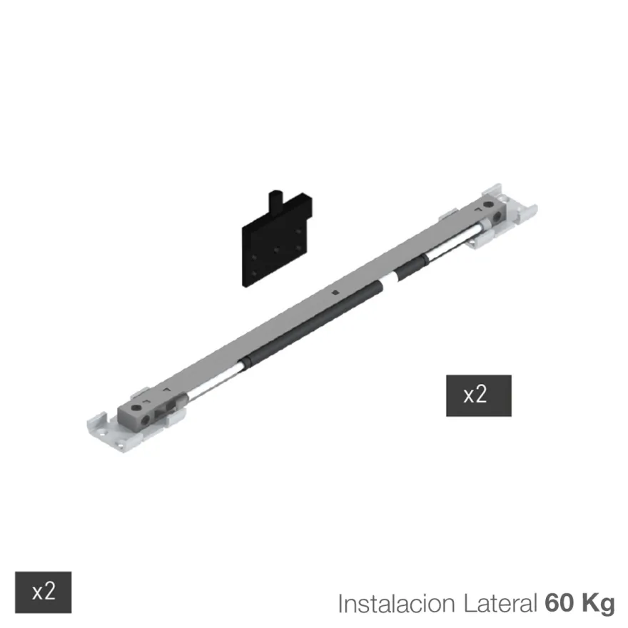 Jgo. de amortiguadores para 2 puertas perfilería de armario ATLANTICO