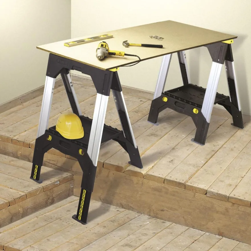 Juego de 2 caballetes FATMAX con patas metálicas telescópicas