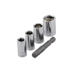 Juego de llaves de vaso hexagonales con adaptador