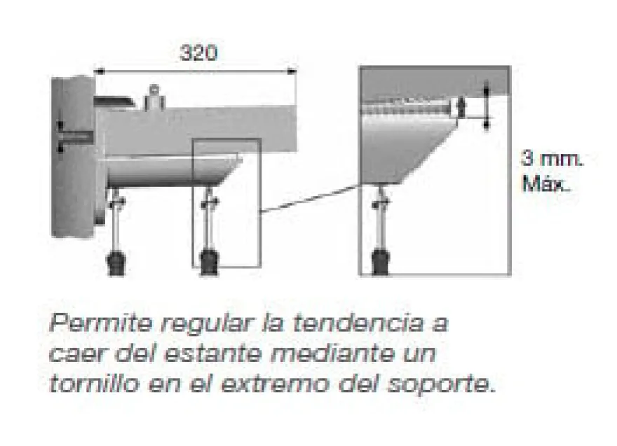 KAIMAN MAXI - Soporte estantes regulable de 39 a 73 mm
