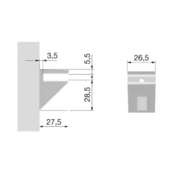 KALABRONE Portaestante angular para cristal y madera regulable de 5 a 10 mm.