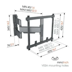 KARL - Soporte articulado ultra fino para pantallas de 32” a 65”